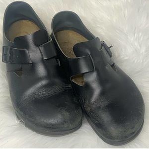 COPY - Birkenstock London Leather Loafer Clog Black 38 245